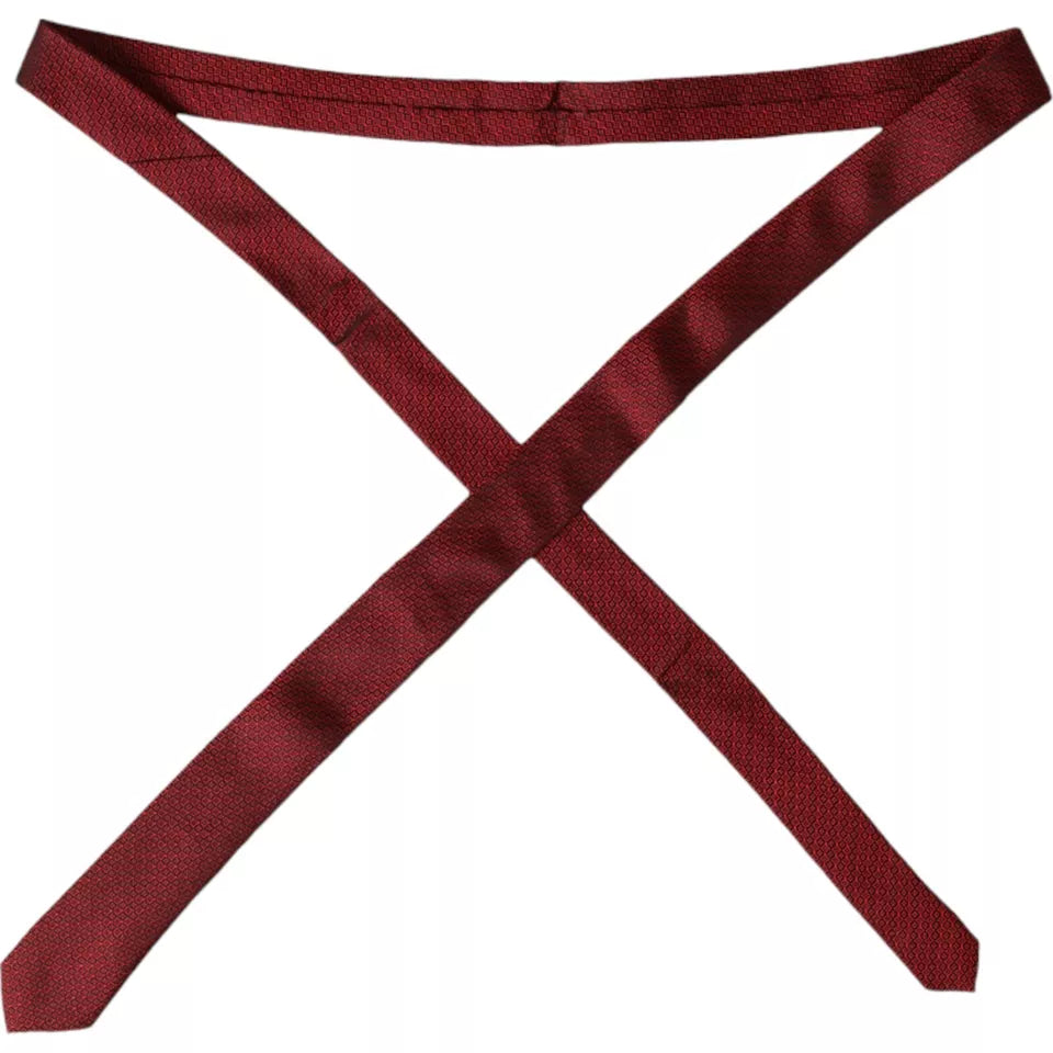 Cravate ajustable pour homme Dolce & Gabbana en soie 100 % rouge à motifs