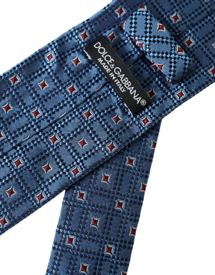 Cravate ajustable pour homme Dolce & Gabbana en 100 % soie à motifs bleus