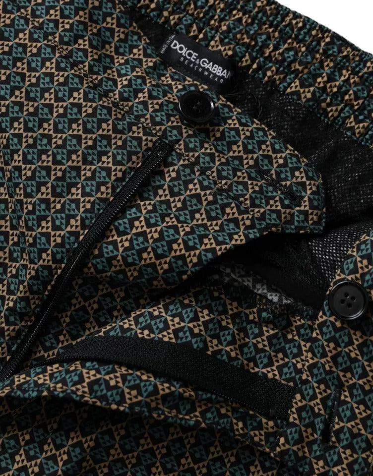 Maillot de bain short de bain à motifs marron Dolce & Gabbana