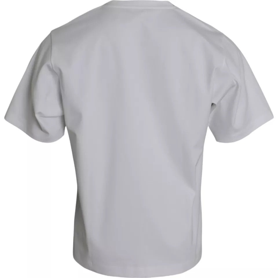 Dolce & Gabbana White Cotton Round Neck Short Sleeve T-shirt by Dolce & Gabbana