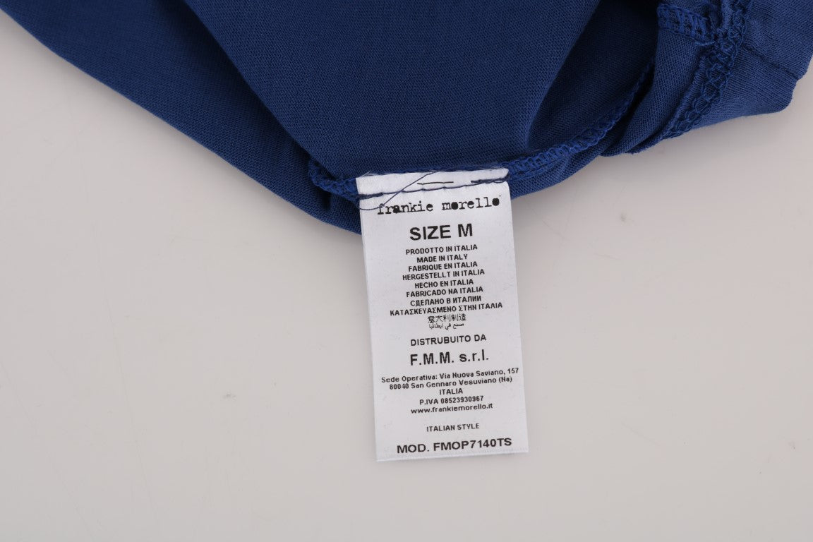 T-shirt en coton à motif cavaliers bleus élégant de Frankie Morello