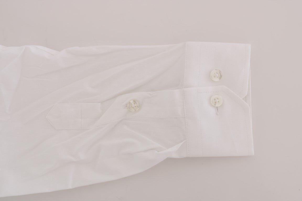 Moschino White Cotton Stretch Slim Fit Dress Shirt by Moschino