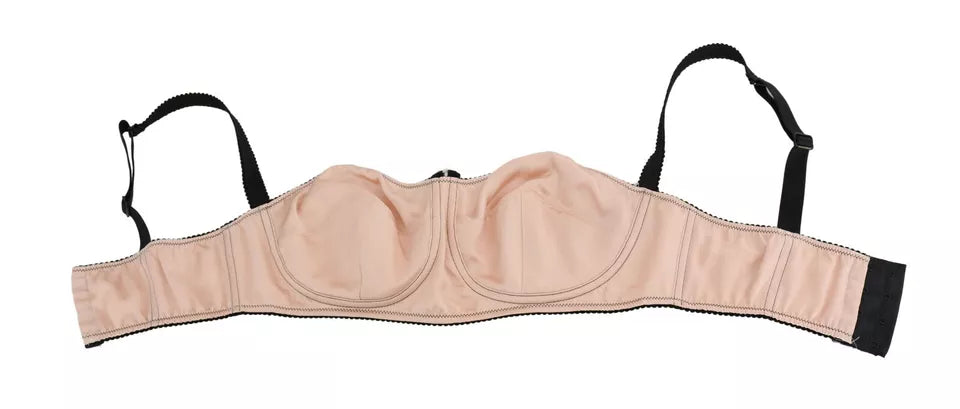 Dolce & Gabbana Soutien-gorge balconcino rose à bretelles noires