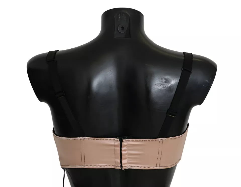 Dolce & Gabbana Soutien-gorge balconcino rose à bretelles noires
