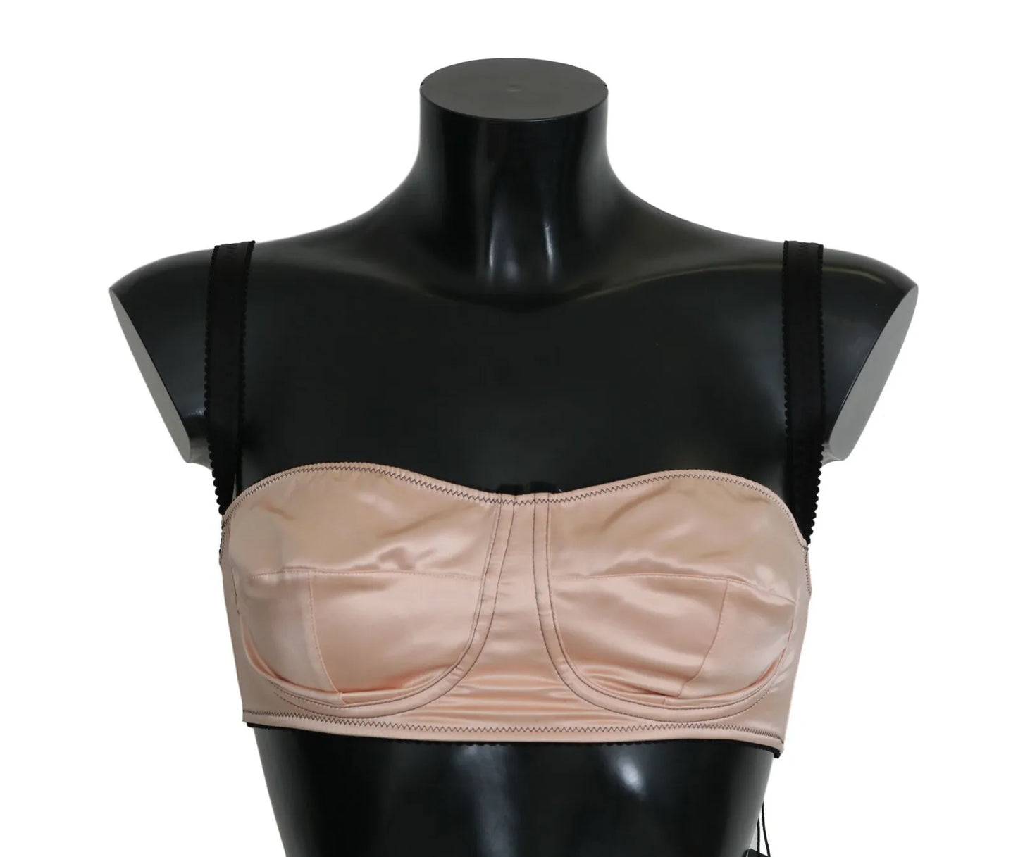 Dolce & Gabbana Soutien-gorge balconcino rose à bretelles noires