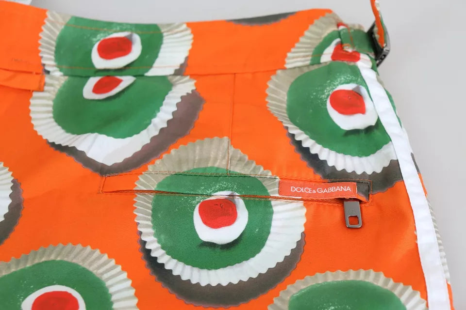 Maillots de bain Dolce & Gabbana Orange Cupcake Beachwear Shorts