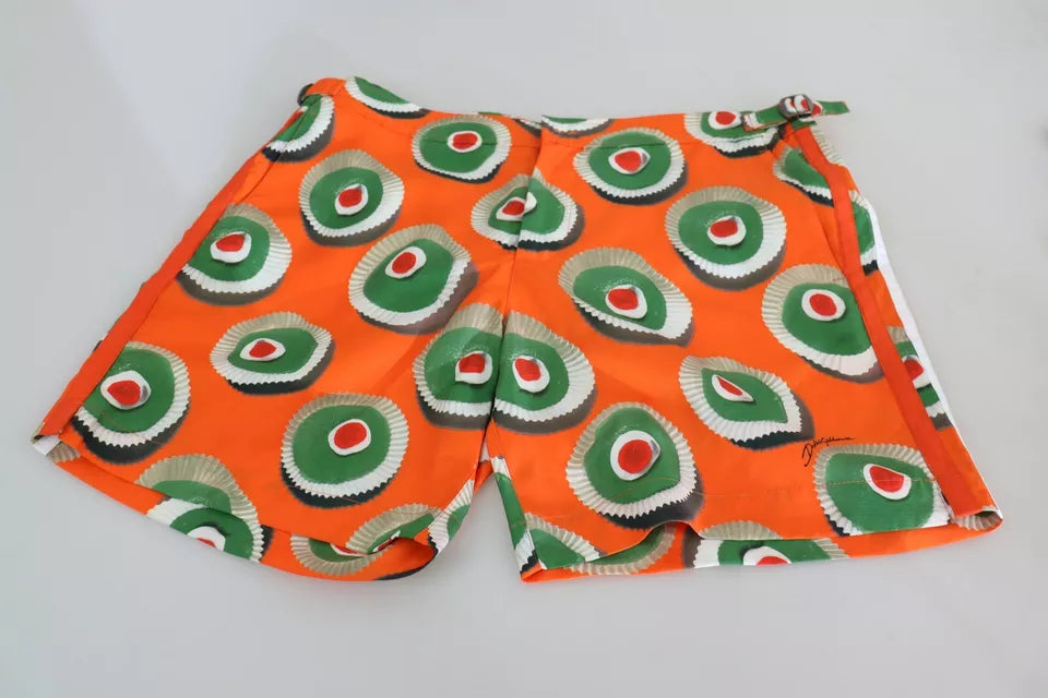 Maillots de bain Dolce & Gabbana Orange Cupcake Beachwear Shorts