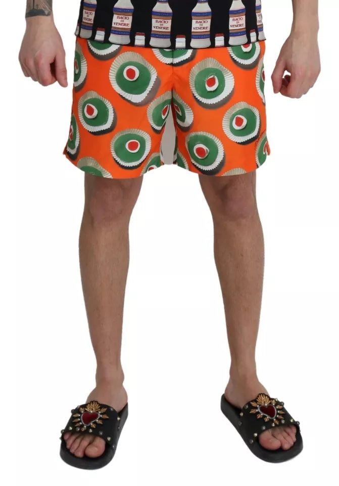 Maillots de bain Dolce & Gabbana Orange Cupcake Beachwear Shorts