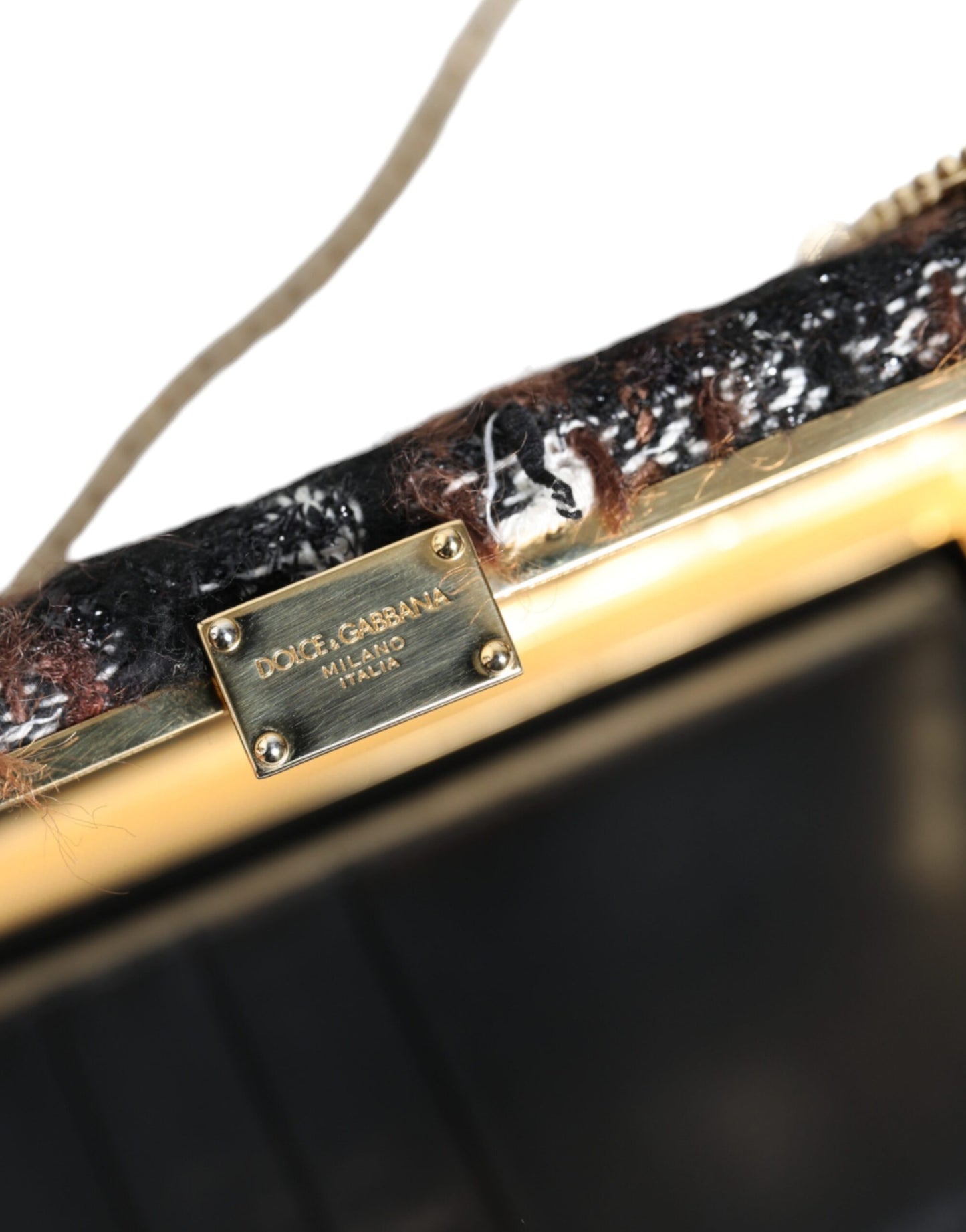 Dolce & Gabbana Pochette de soirée en tweed multicolore à fleurs Sac à bandoulière