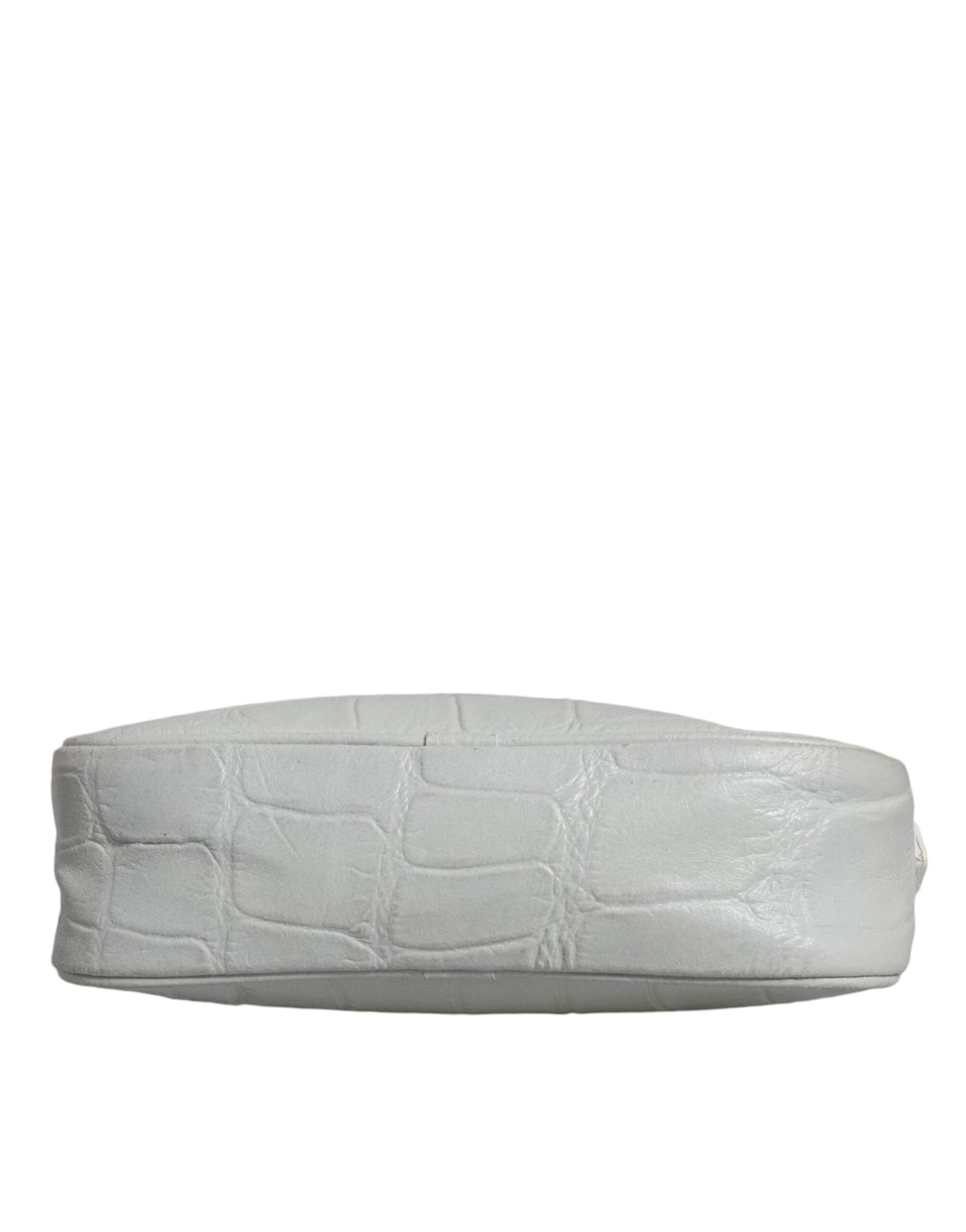 Sac bandoulière en cuir imprimé crocodile blanc Aniye By