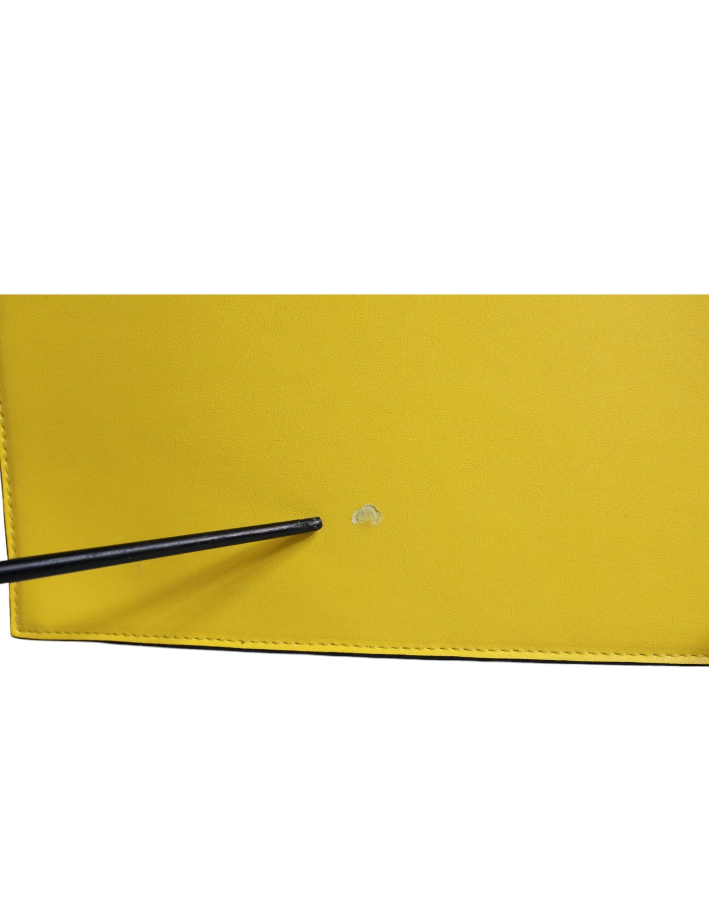 Sac à bandoulière en cuir jaune avec logo MSGM