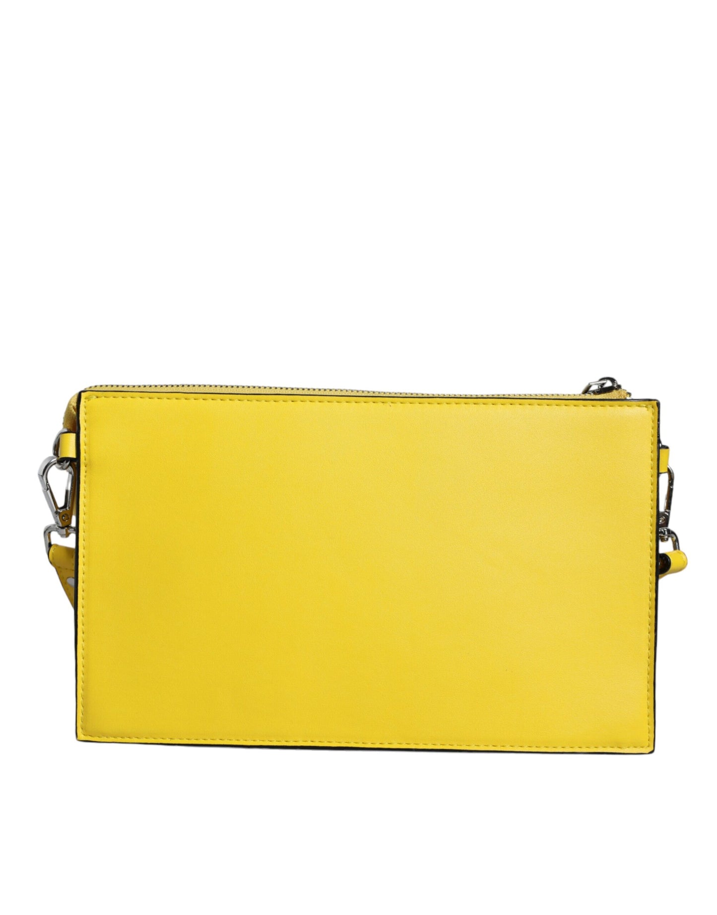 Sac à bandoulière en cuir jaune avec logo MSGM