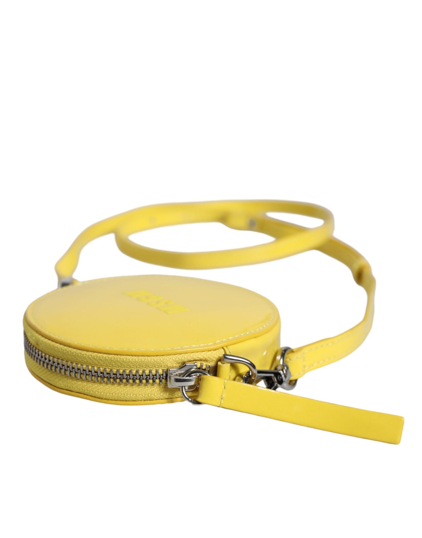 Sac à bandoulière rond en cuir jaune MSGM avec logo