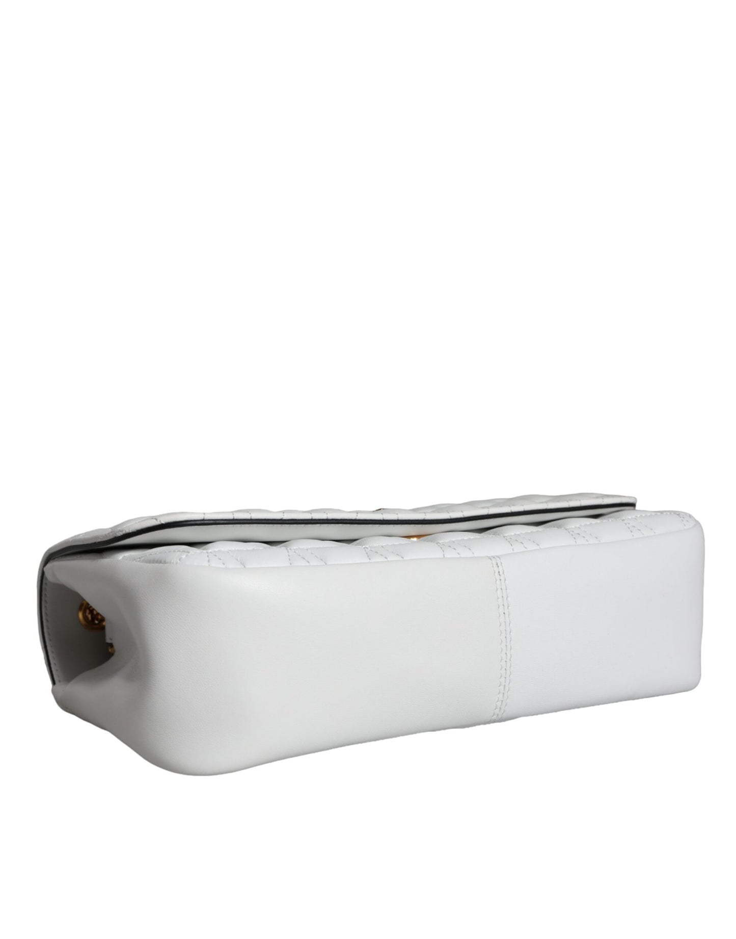 Mini sac à bandoulière en cuir nappa blanc Versace