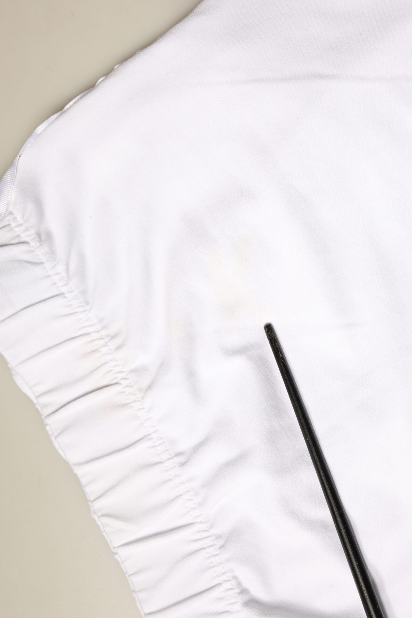 Jupe crayon taille haute en coton extensible blanc STK, longueur genou