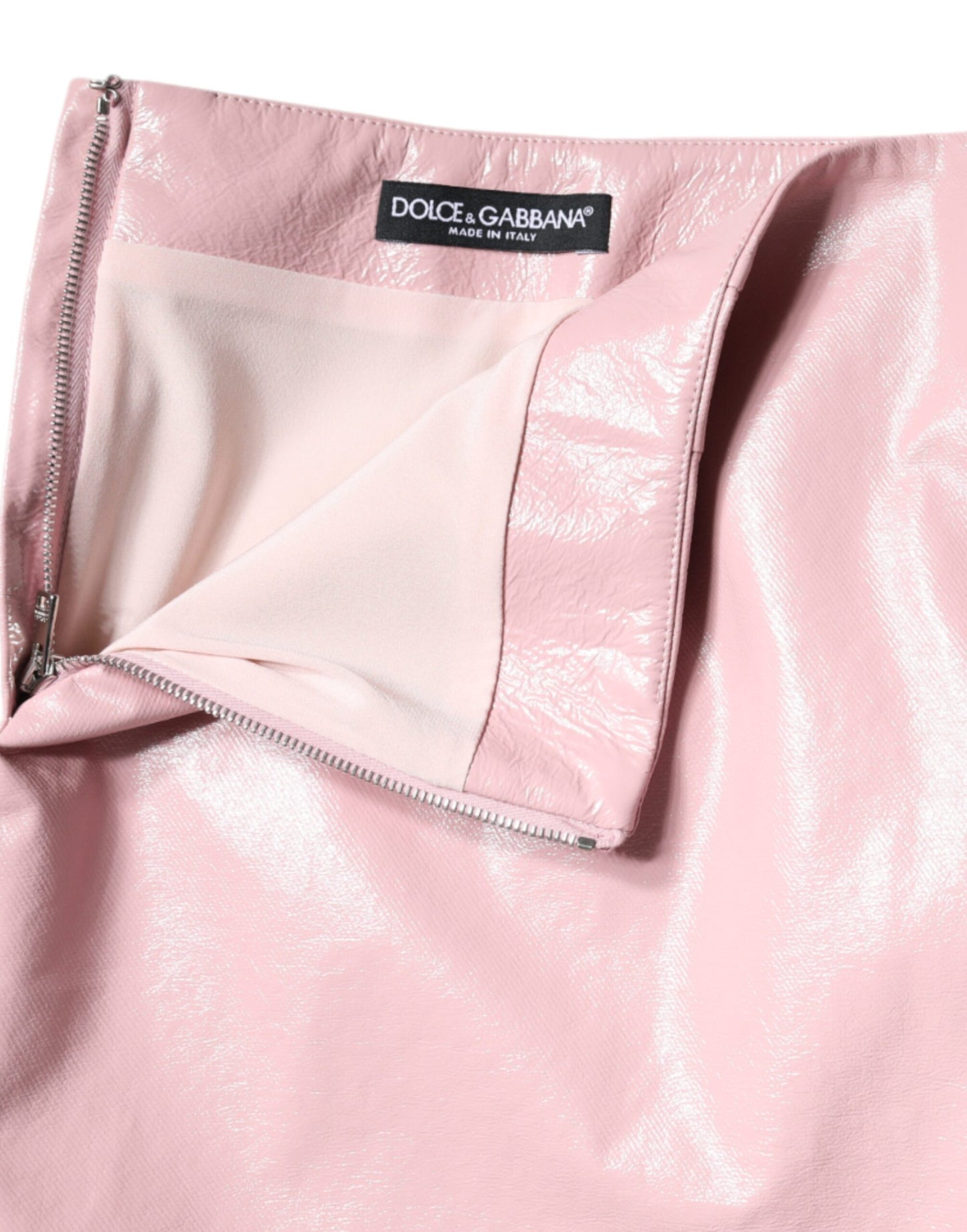 Mini-jupe taille haute en coton rose brillant Dolce & Gabbana
