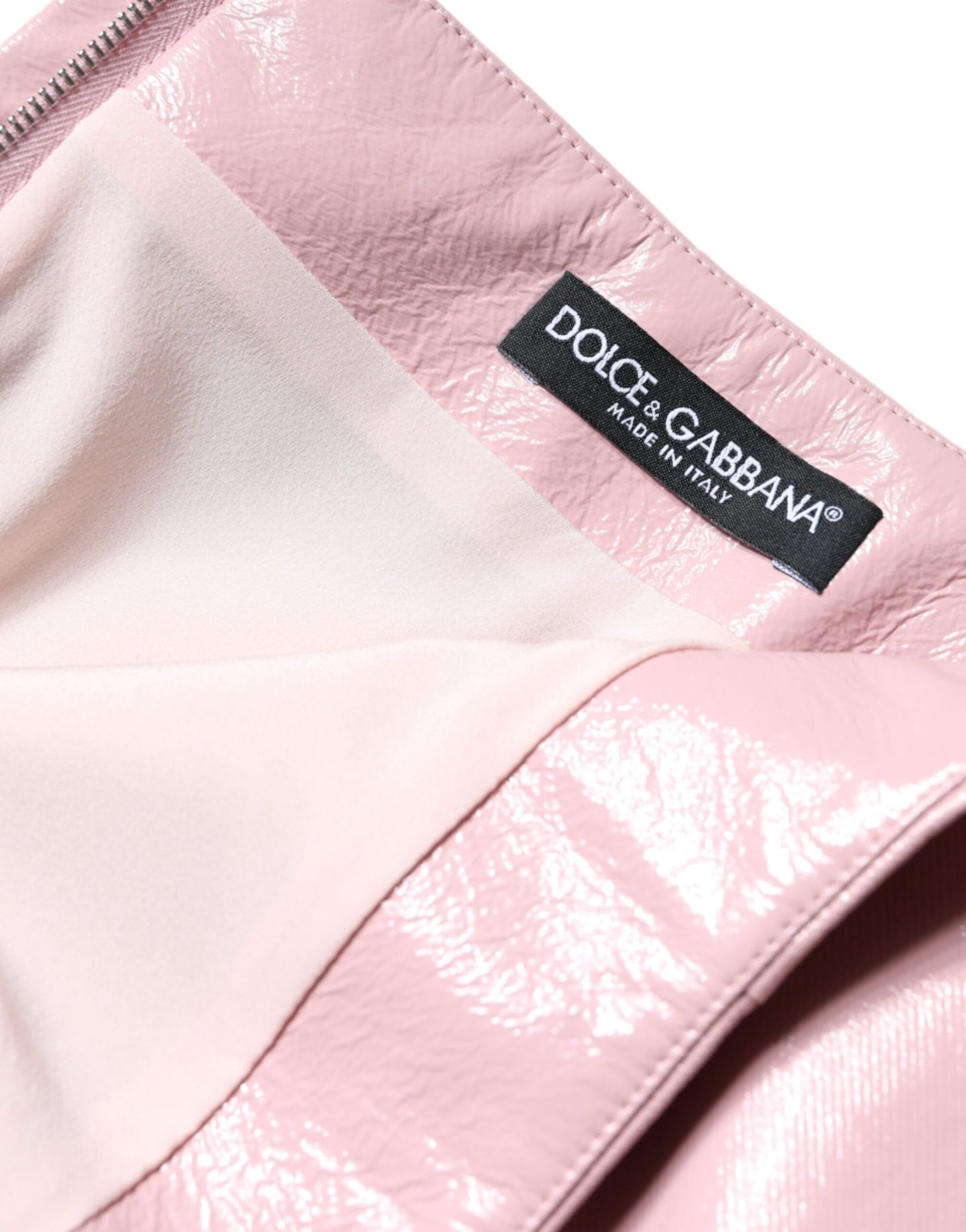 Mini-jupe taille haute en coton rose brillant Dolce & Gabbana