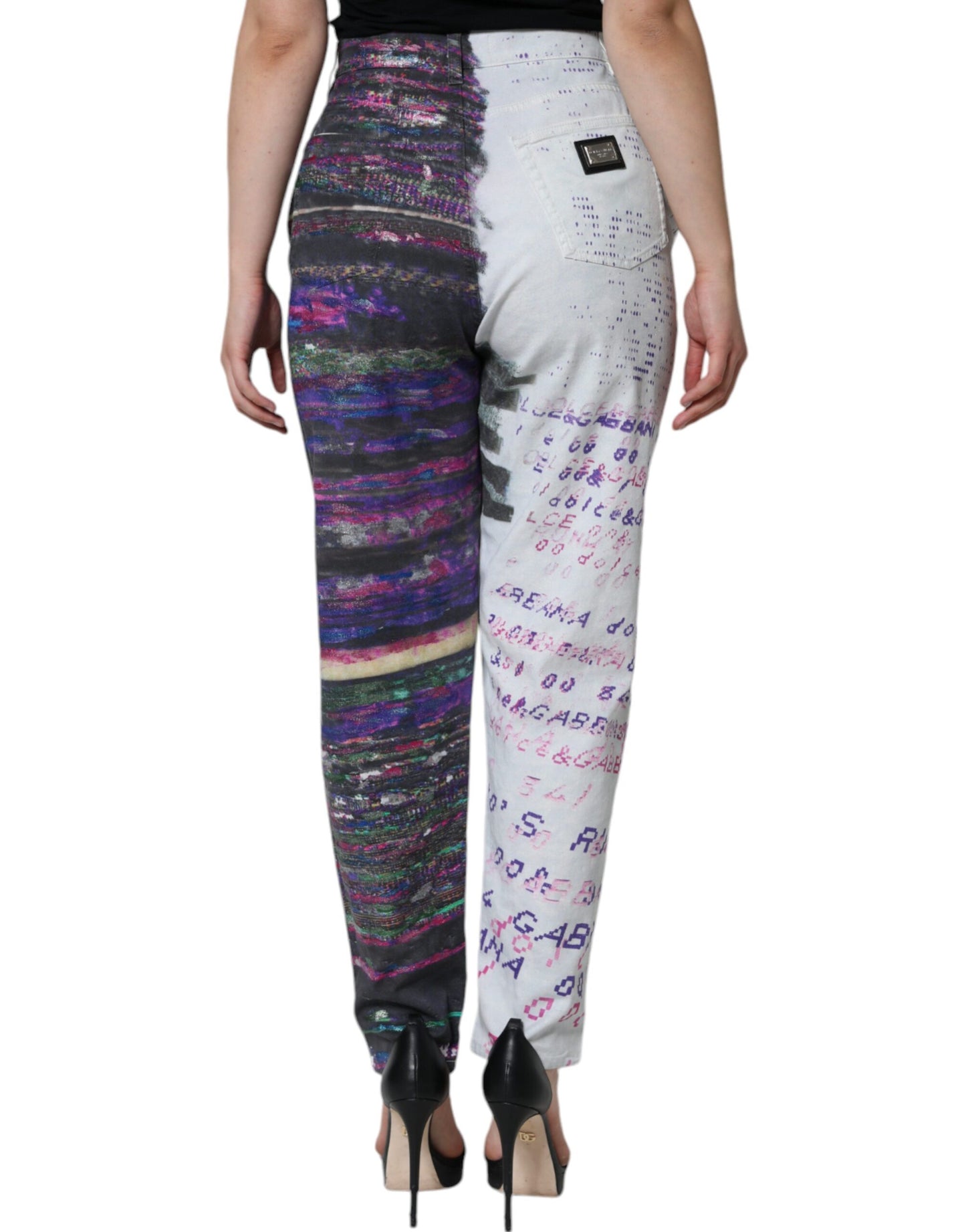 Dolce & Gabbana Multicolor Cotton Stretch High Waist Denim Jeans by Dolce & Gabbana
