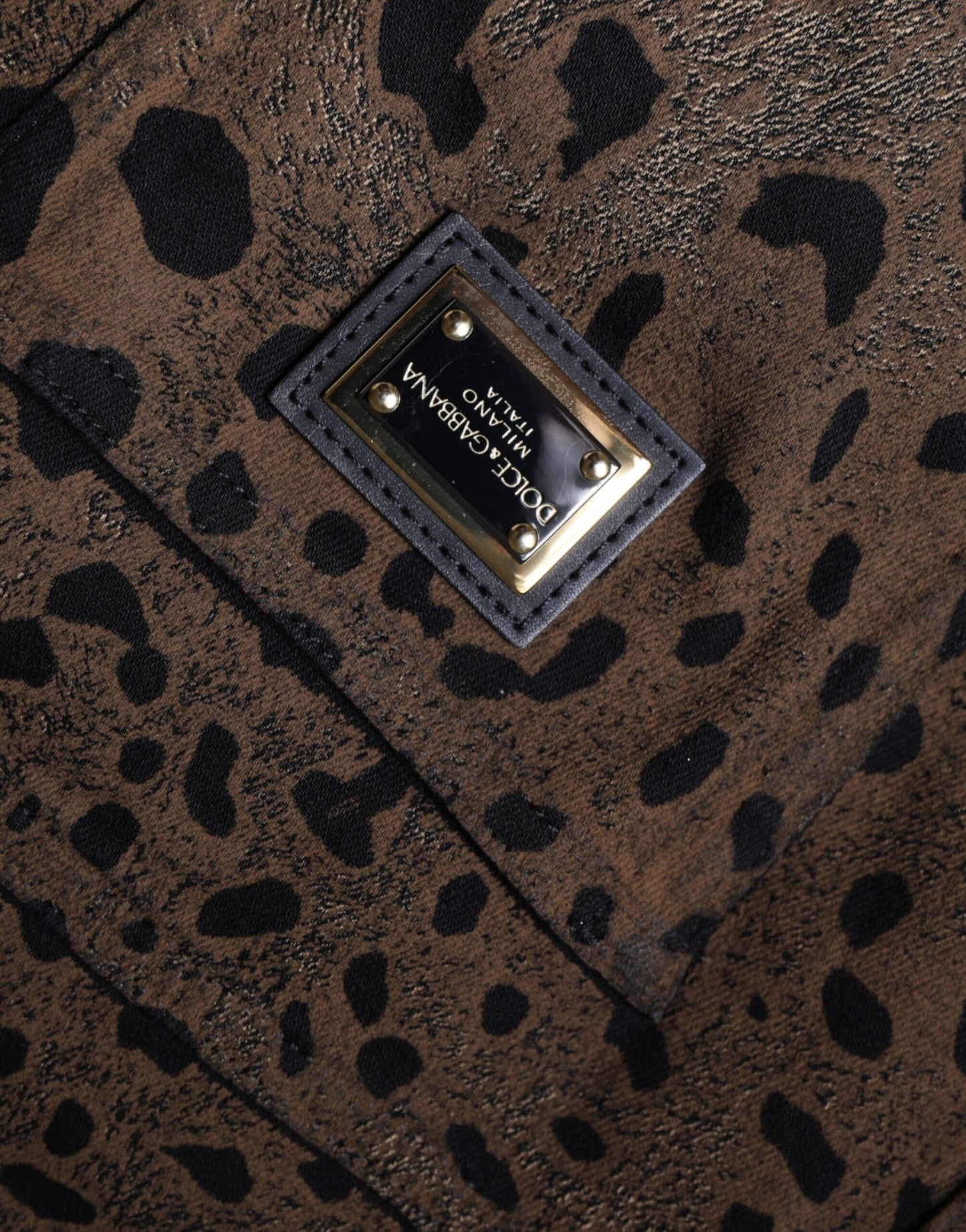 Dolce & Gabbana Brown Leopard Cotton Skinny Denim Jeans by Dolce & Gabbana