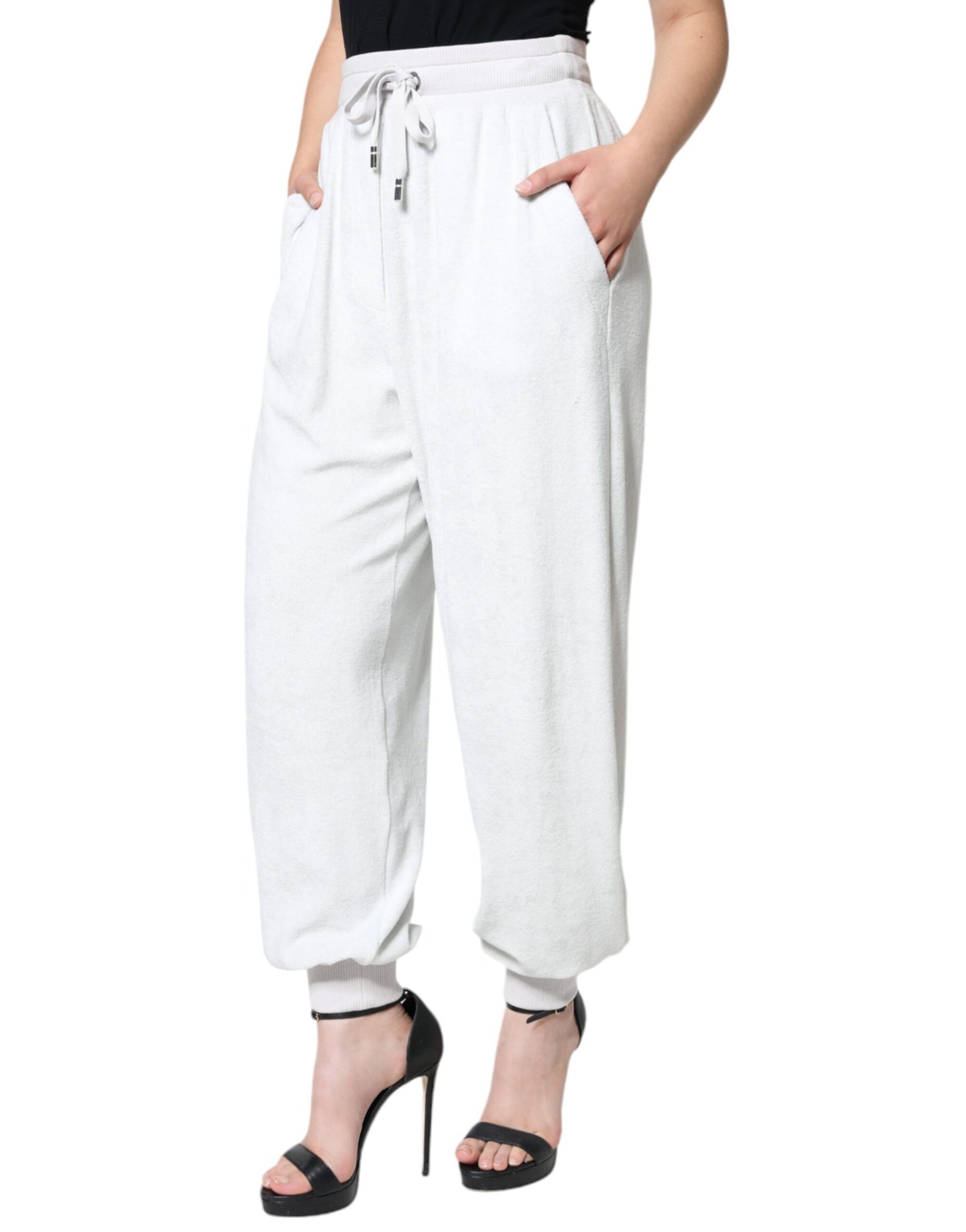 Dolce & Gabbana White Nylon Jogger Sweatpants Pants by Dolce & Gabbana
