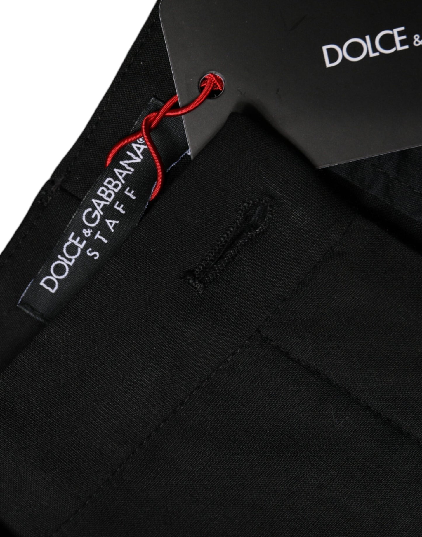 Dolce & Gabbana Black High Waist Tapered Pants by Dolce & Gabbana