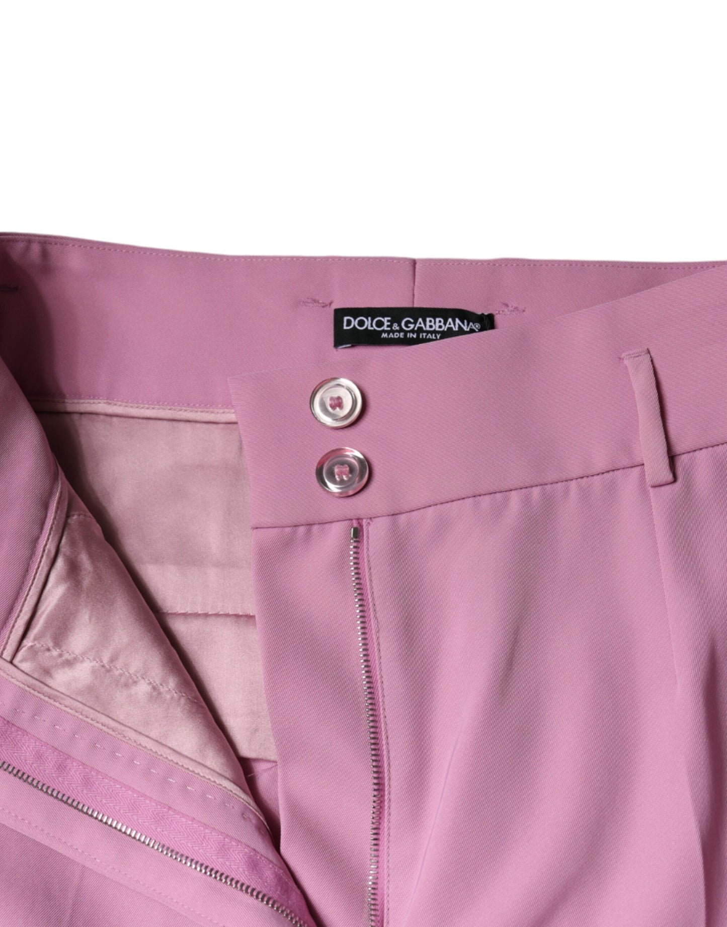 Dolce & Gabbana Pink Polyester High Waist Women Tapered Pants by Dolce & Gabbana