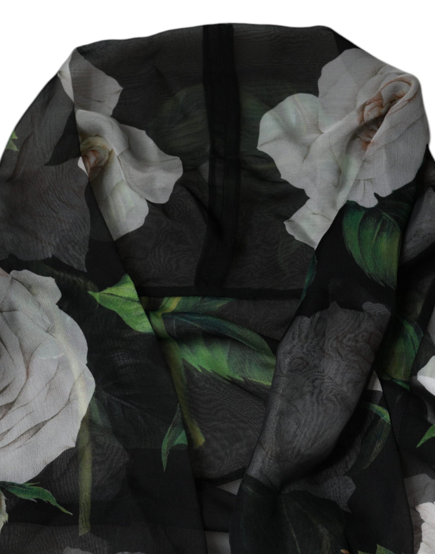 Dolce & Gabbana Black Floral Print Silk Cardigan Blouse Top by Dolce & Gabbana