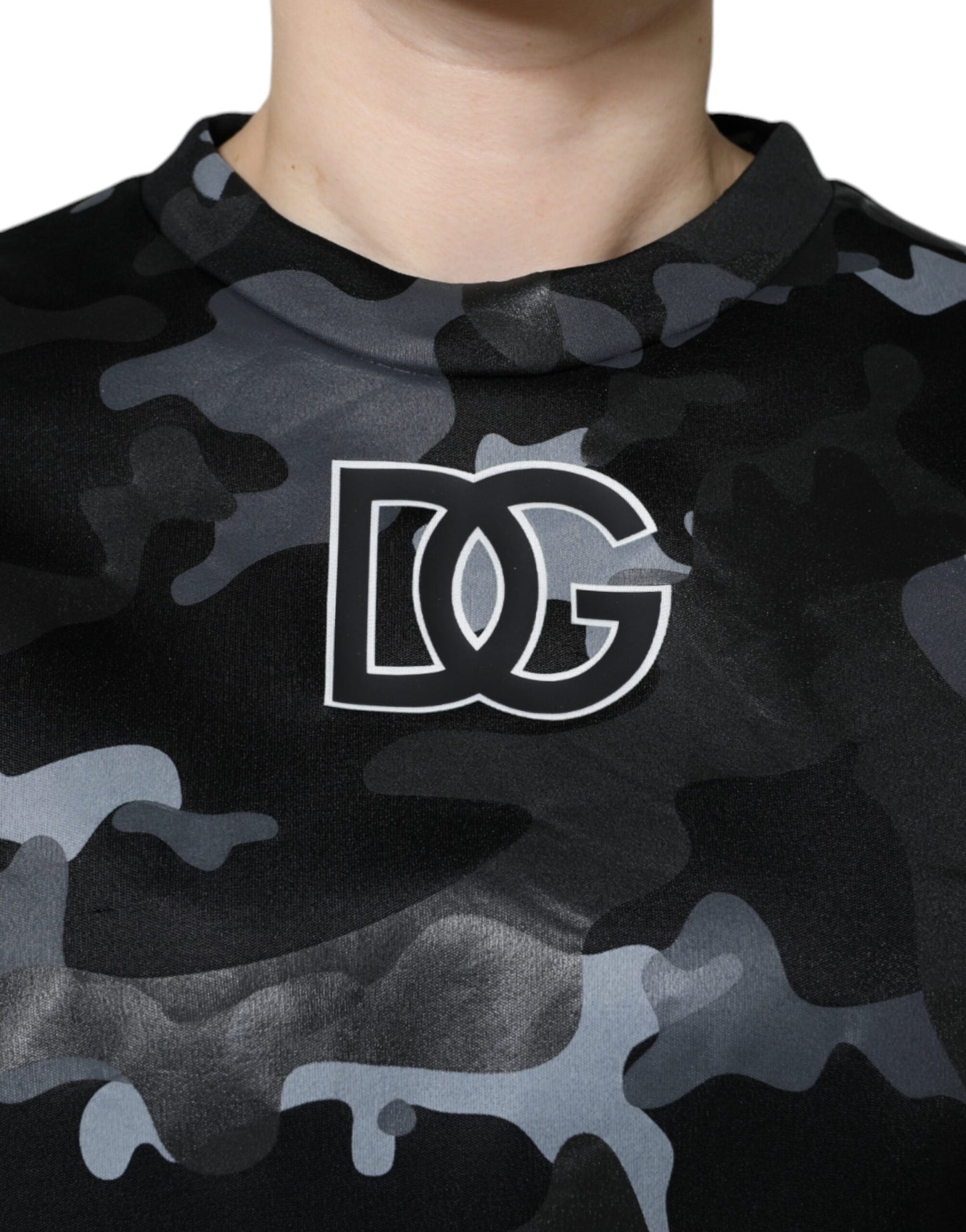 Dolce & Gabbana Black Camouflage Round Neck Sweatshirt Sweater by Dolce & Gabbana