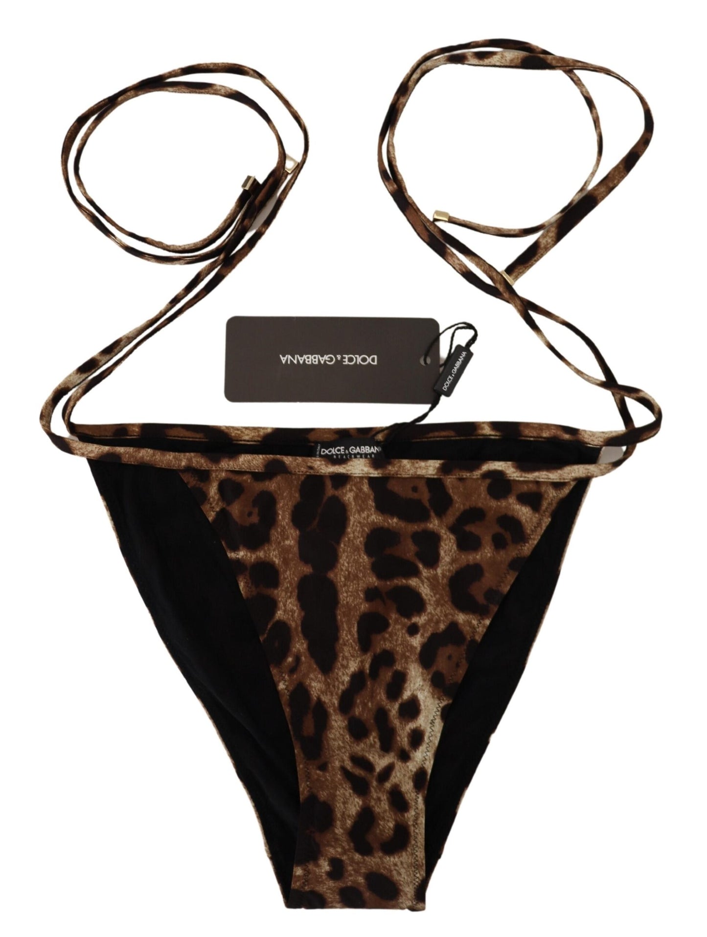 Maillot de bain Dolce & Gabbana marron à imprimé léopard
