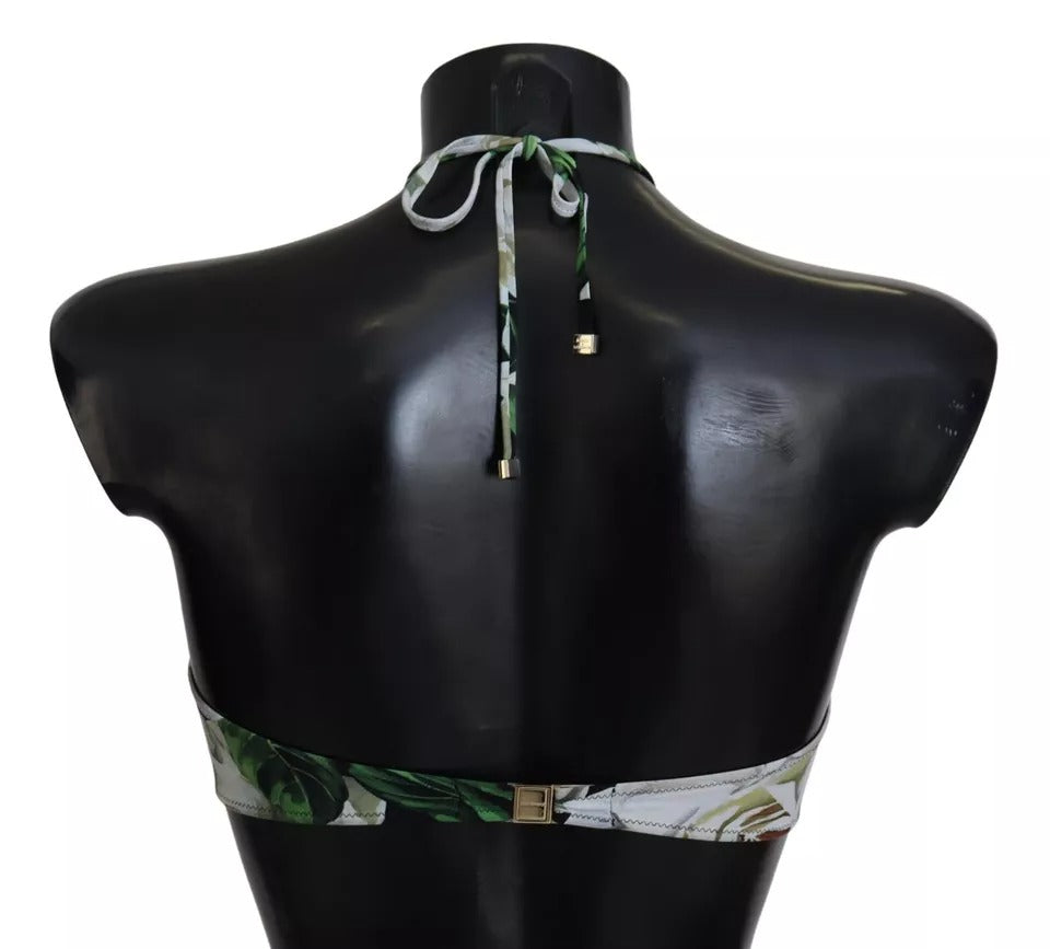 Haut de bikini dos nu à fleurs noires Dolce & Gabbana