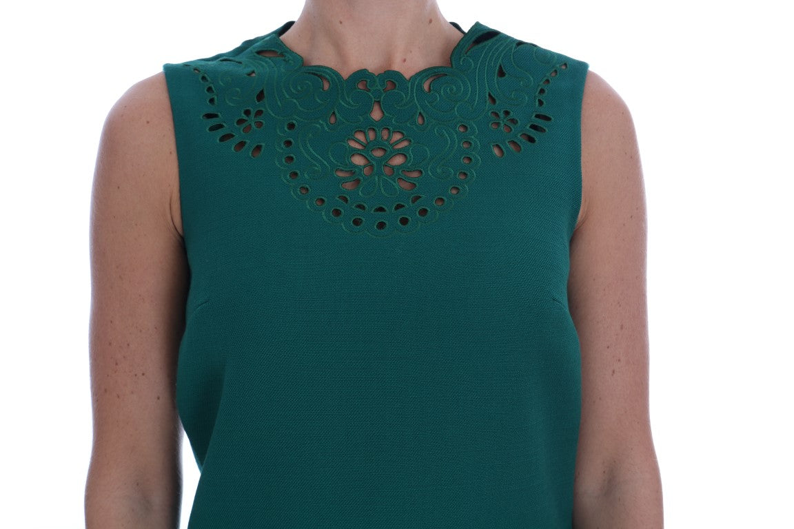 Robe fourreau trapèze verte élégante Dolce & Gabbana