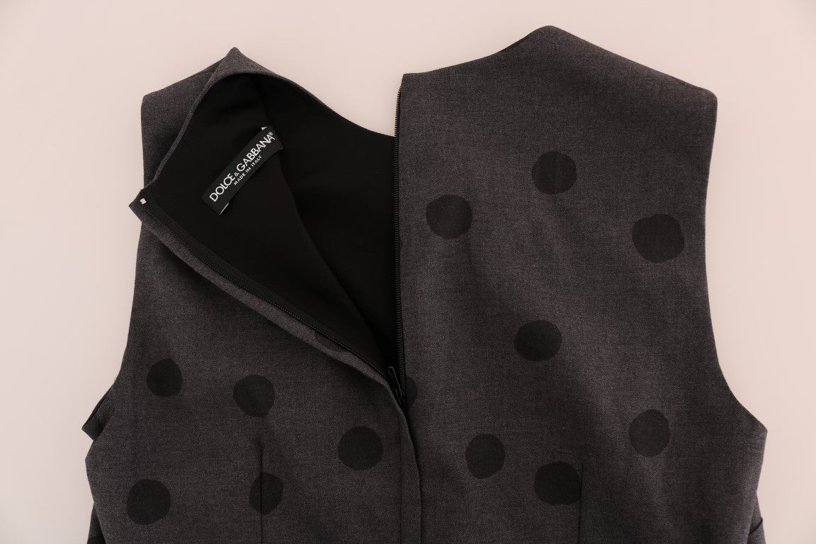 Robe chic sans manches en laine à pois Dolce & Gabbana