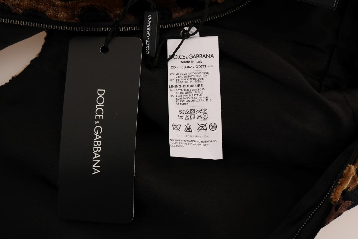 Robe fourreau mini léopard sans manches Dolce & Gabbana