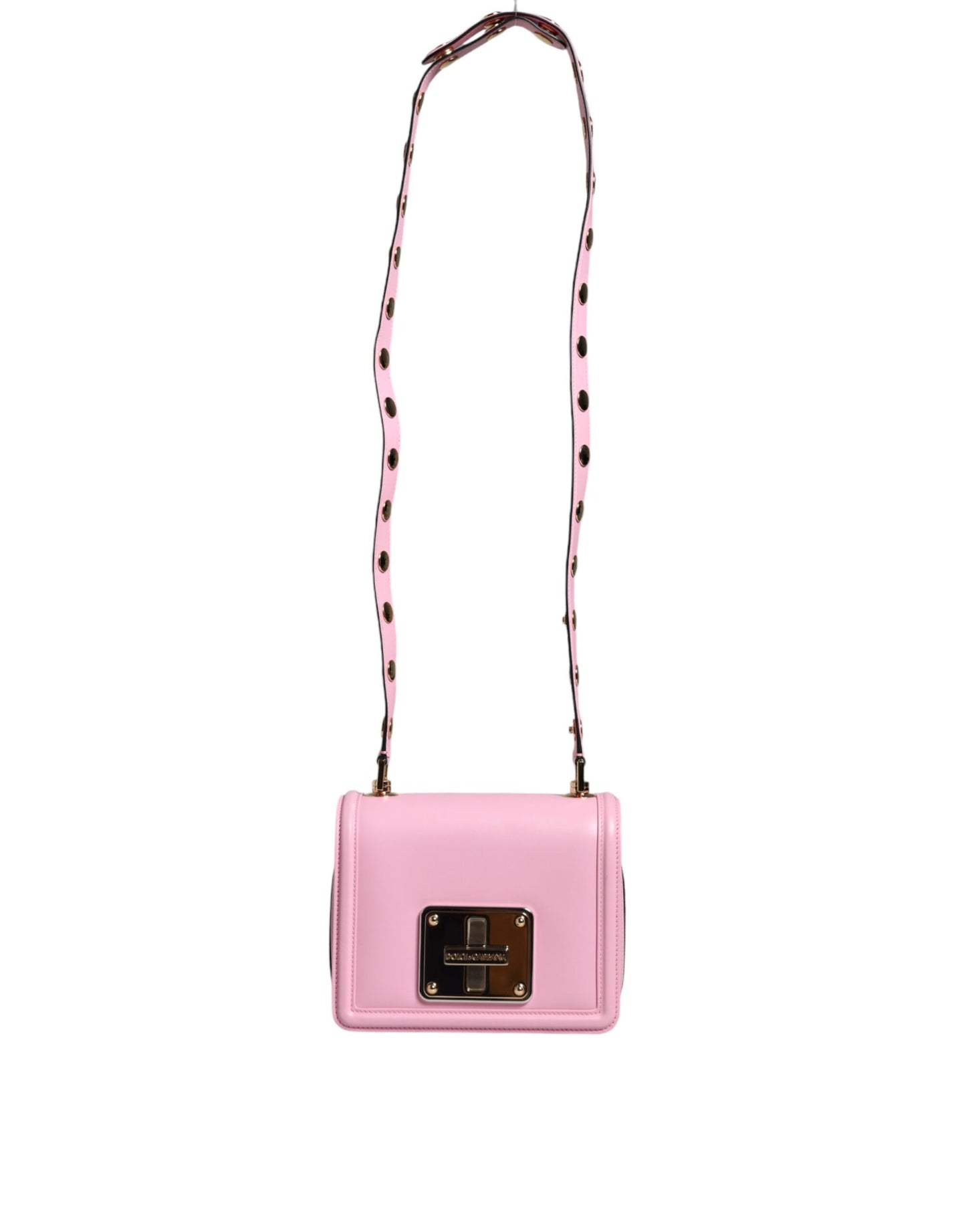 Sac bandoulière clouté en cuir rose pâle LOLA de Dolce & Gabbana