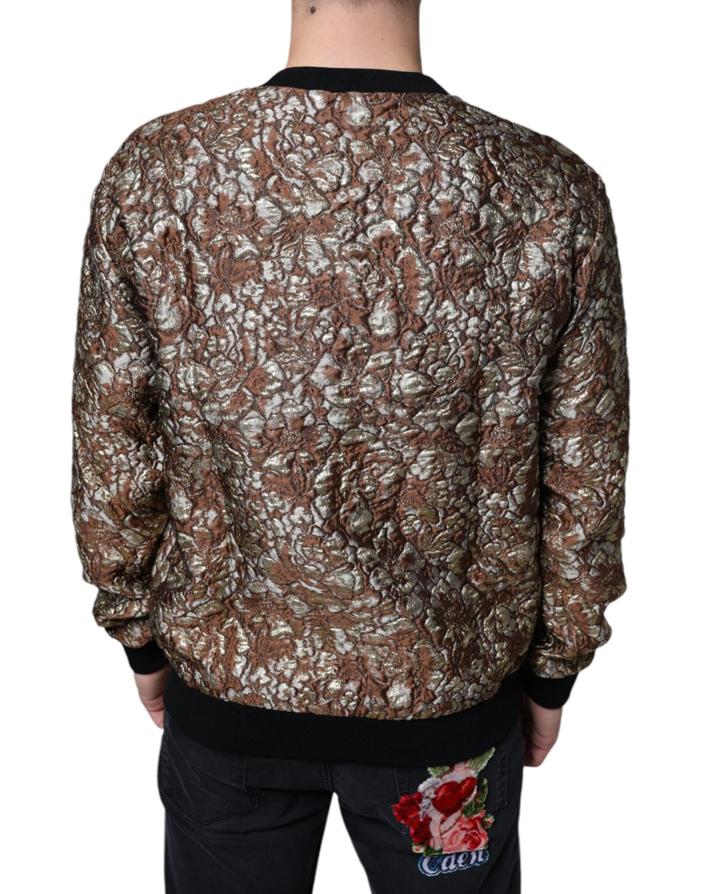 Dolce & Gabbana Brown Jacquard Mambo Pineapple Pullover Sweater by Dolce & Gabbana