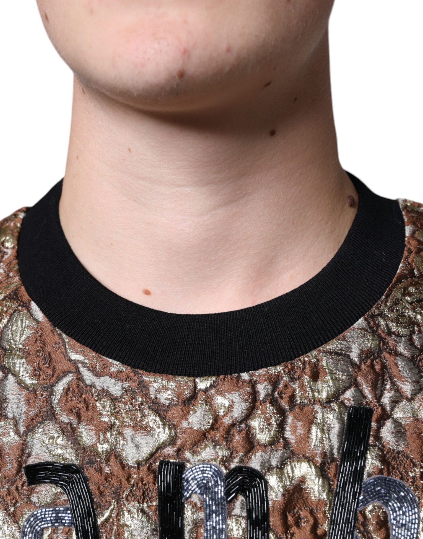 Dolce & Gabbana Brown Jacquard Mambo Pineapple Pullover Sweater by Dolce & Gabbana