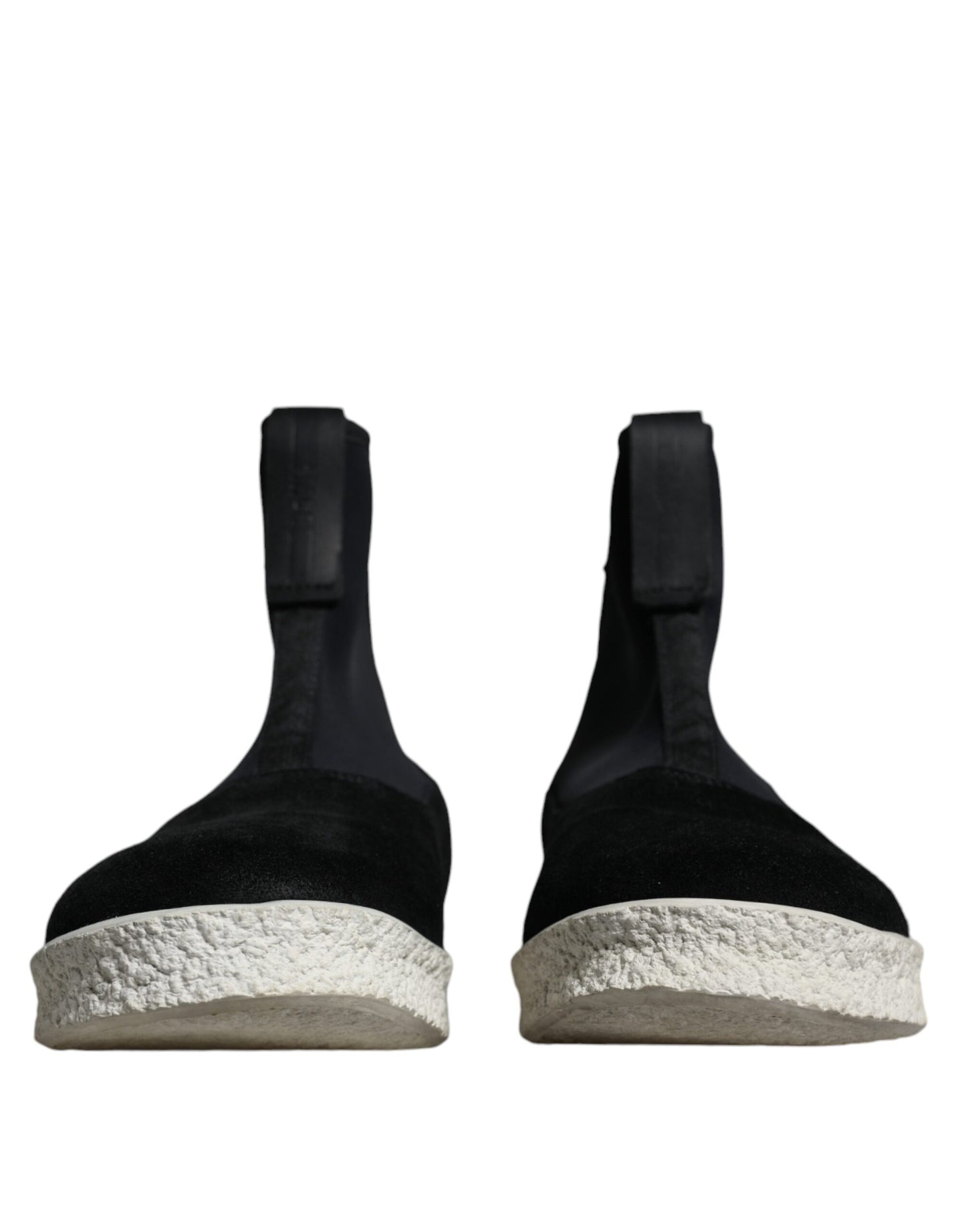 Bottes mi-mollet Takeshi noires et blanches en néoprène Alexander McQueen
