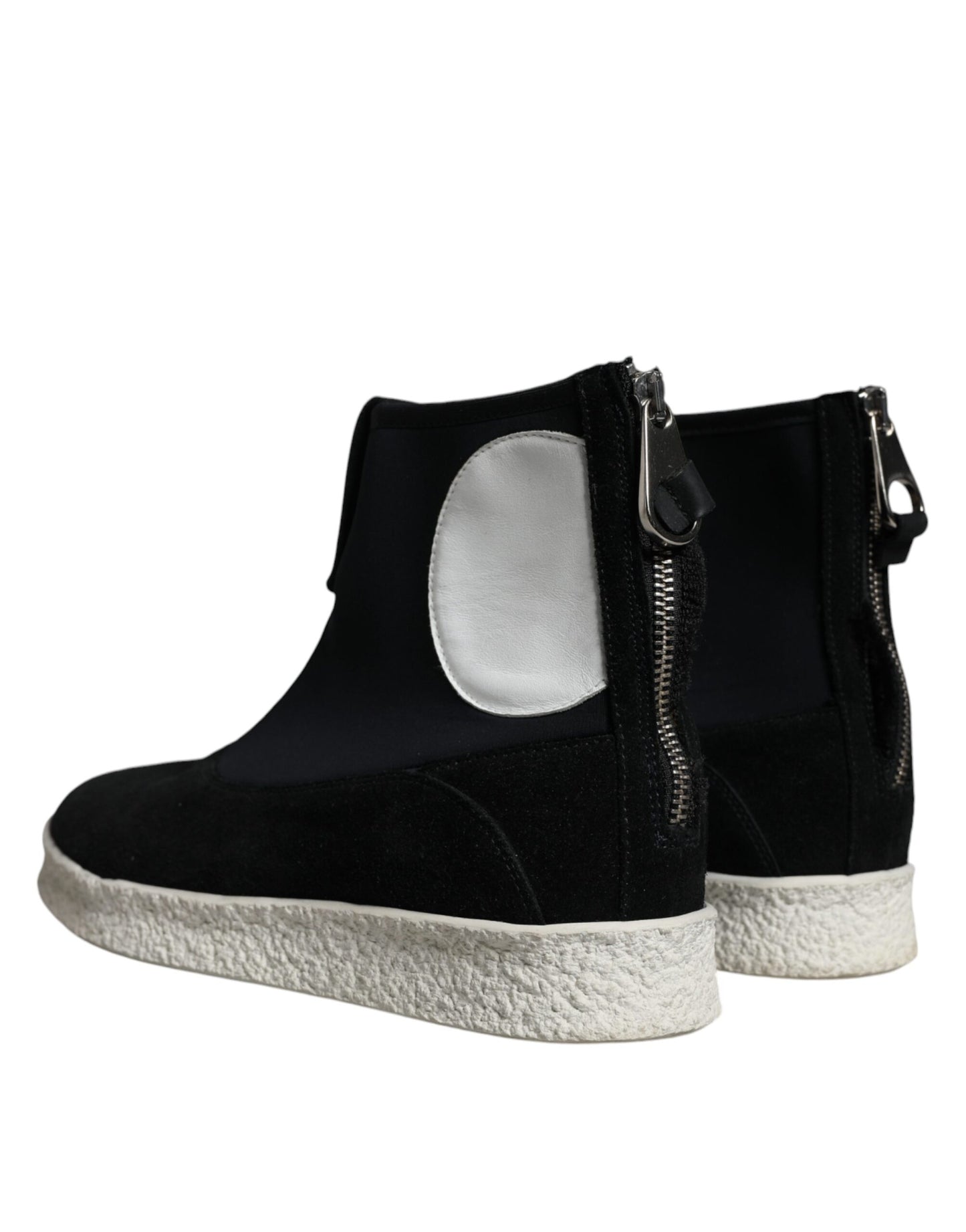 Bottes mi-mollet Takeshi noires et blanches en néoprène Alexander McQueen