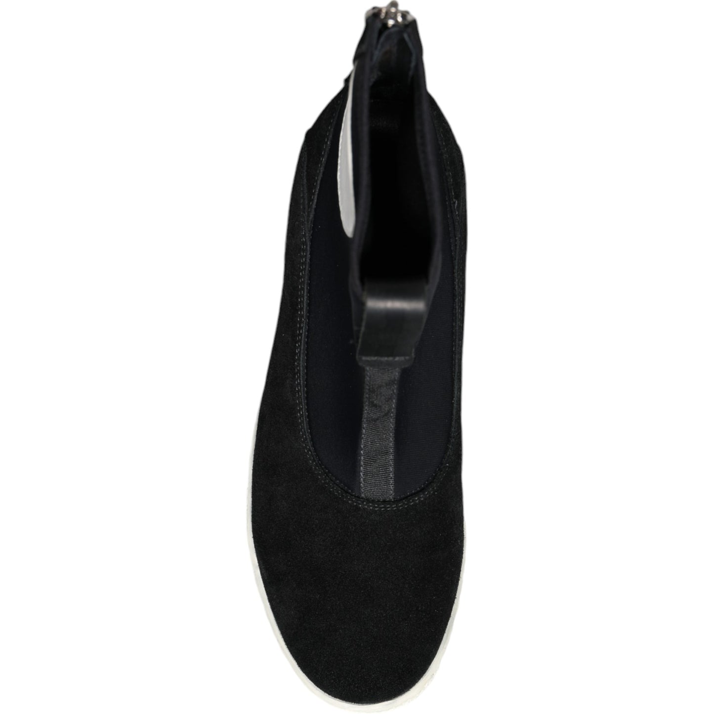 Bottes mi-mollet Takeshi noires et blanches en néoprène Alexander McQueen