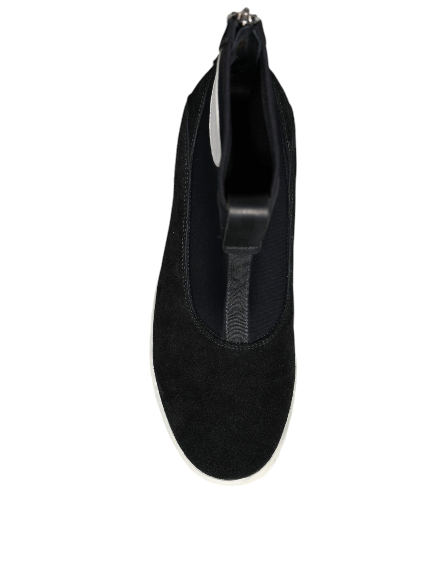 Bottes mi-mollet Takeshi noires et blanches en néoprène Alexander McQueen