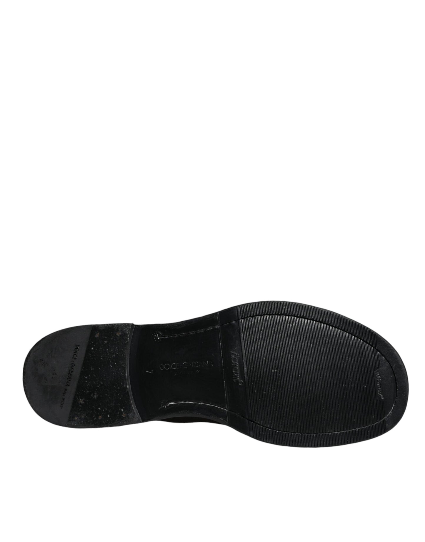 Bottes mi-mollet en cuir noir Dolce & Gabbana