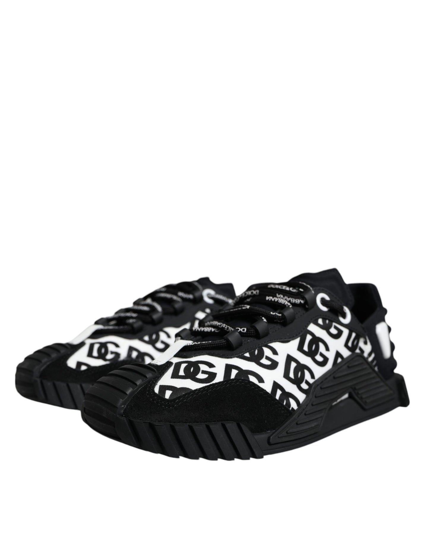 Dolce & Gabbana Black Logo Lace Up Low Top NS1 Sneakers Shoes by Dolce & Gabbana