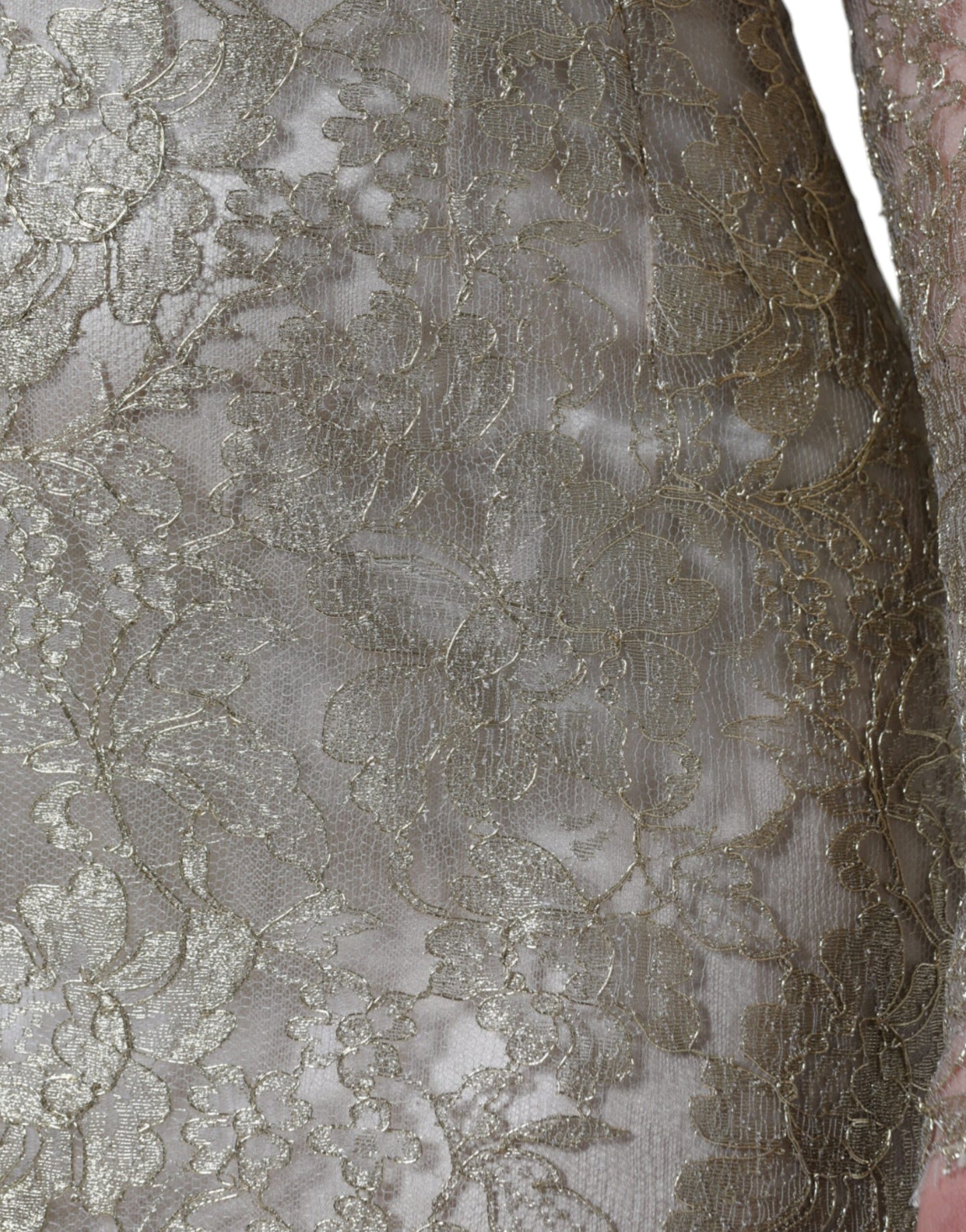 Dolce & Gabbana Gold Floral Lace A-line Sheath Mini Dress by Dolce & Gabbana