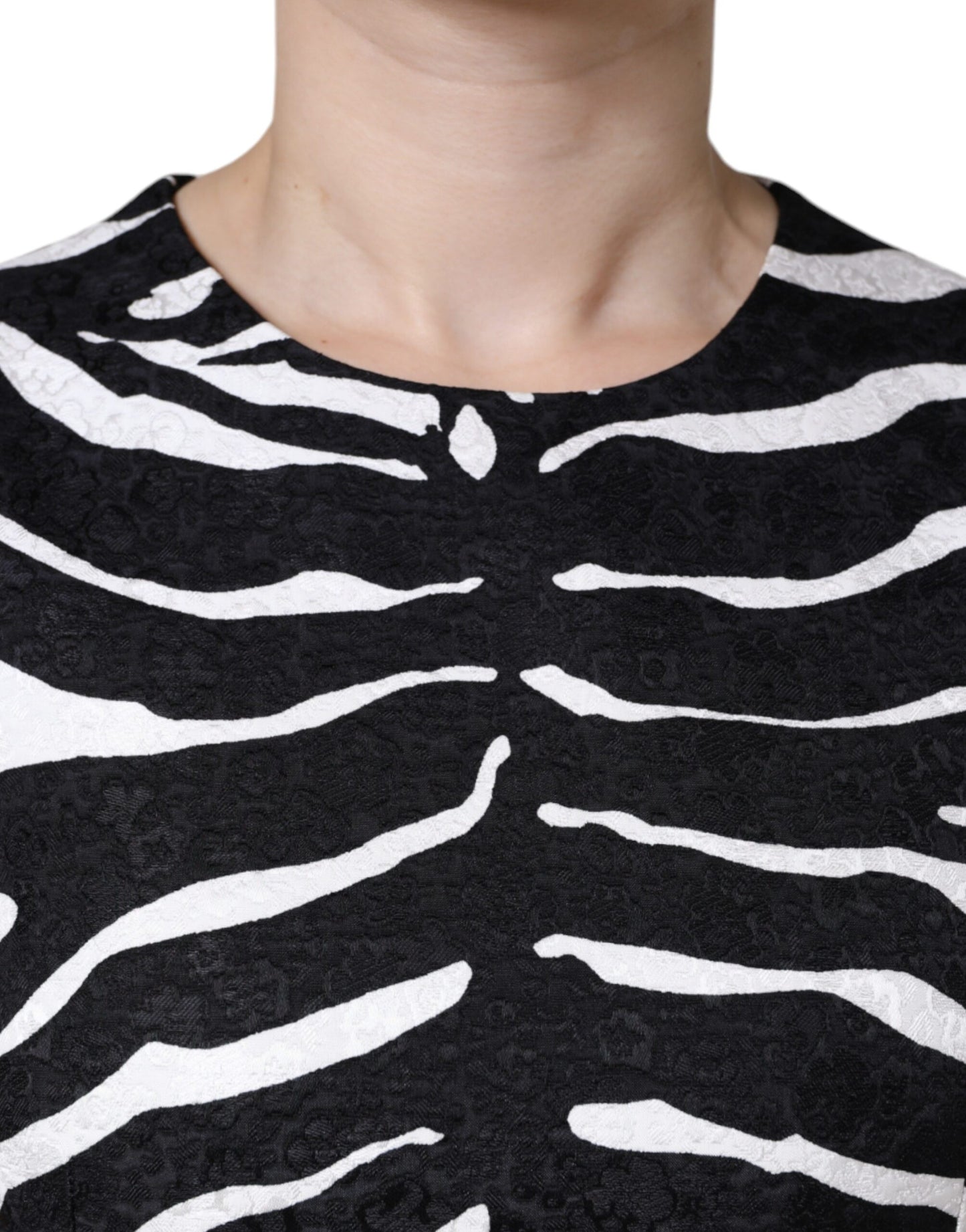 Dolce & Gabbana Black White Zebra A-line Sheath Mini Dress by Dolce & Gabbana