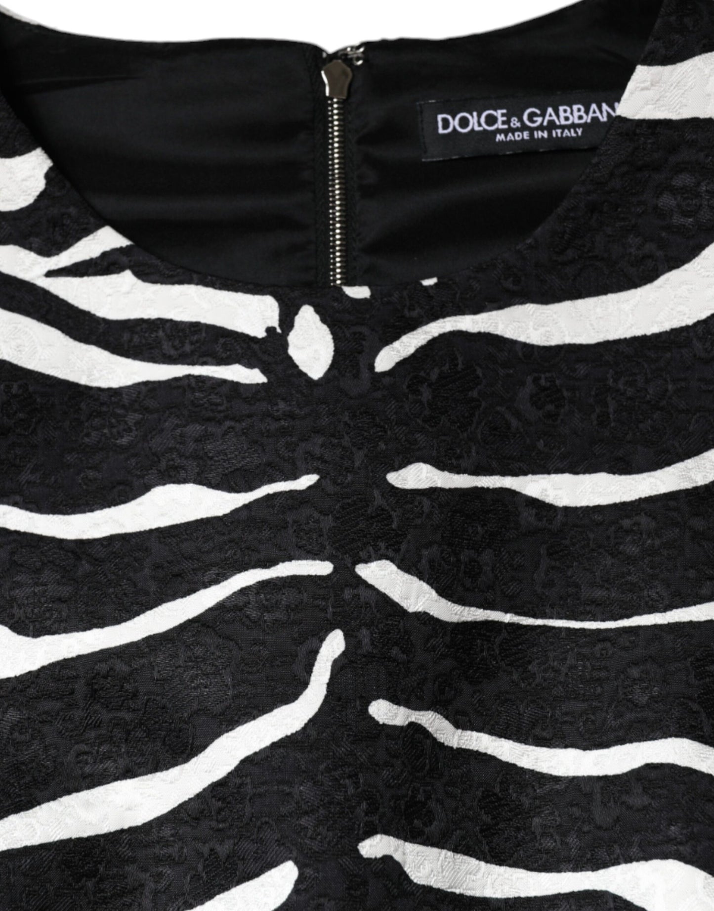 Dolce & Gabbana Black White Zebra A-line Sheath Mini Dress by Dolce & Gabbana
