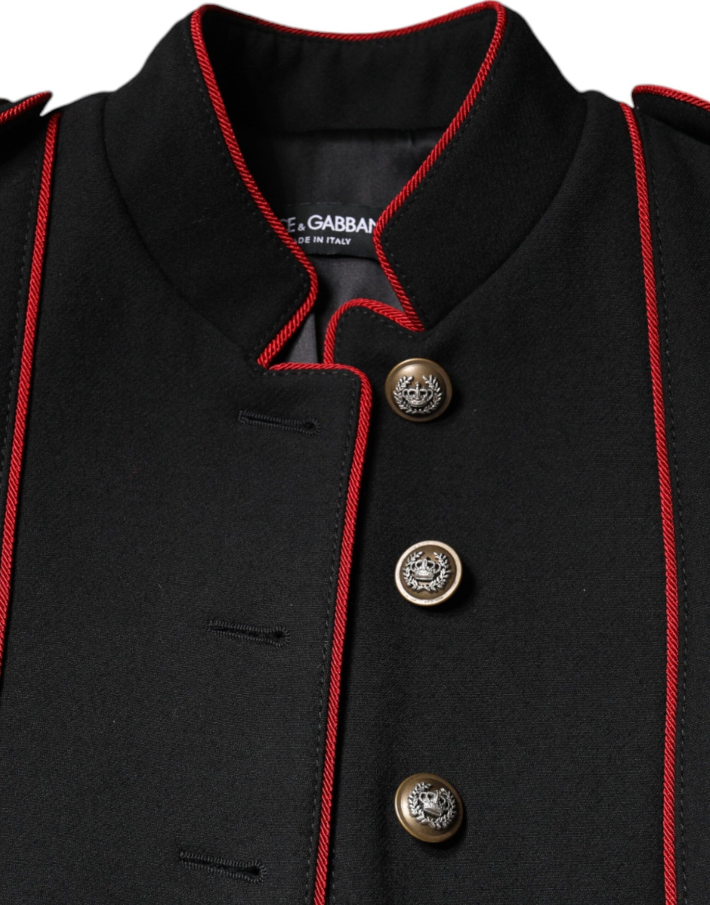 Trench-coat noir à boutonnage simple Dolce & Gabbana