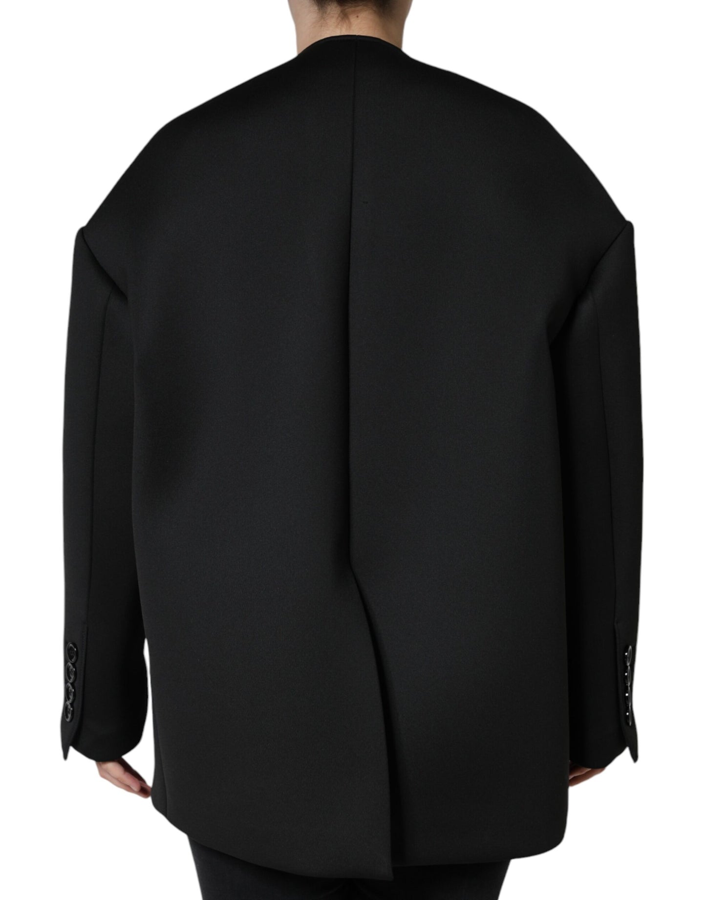 Dolce & Gabbana Veste manteau croisée en polyester noir