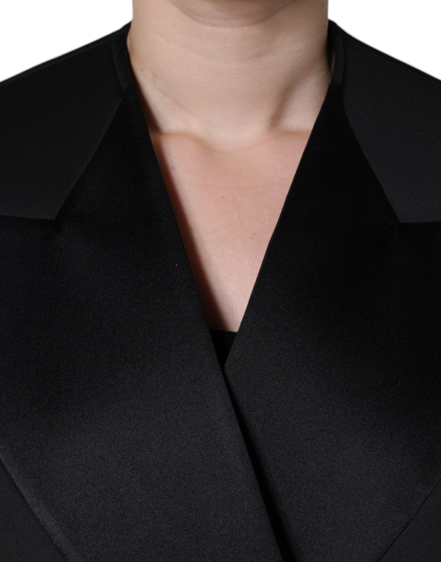 Dolce & Gabbana Veste manteau croisée en polyester noir