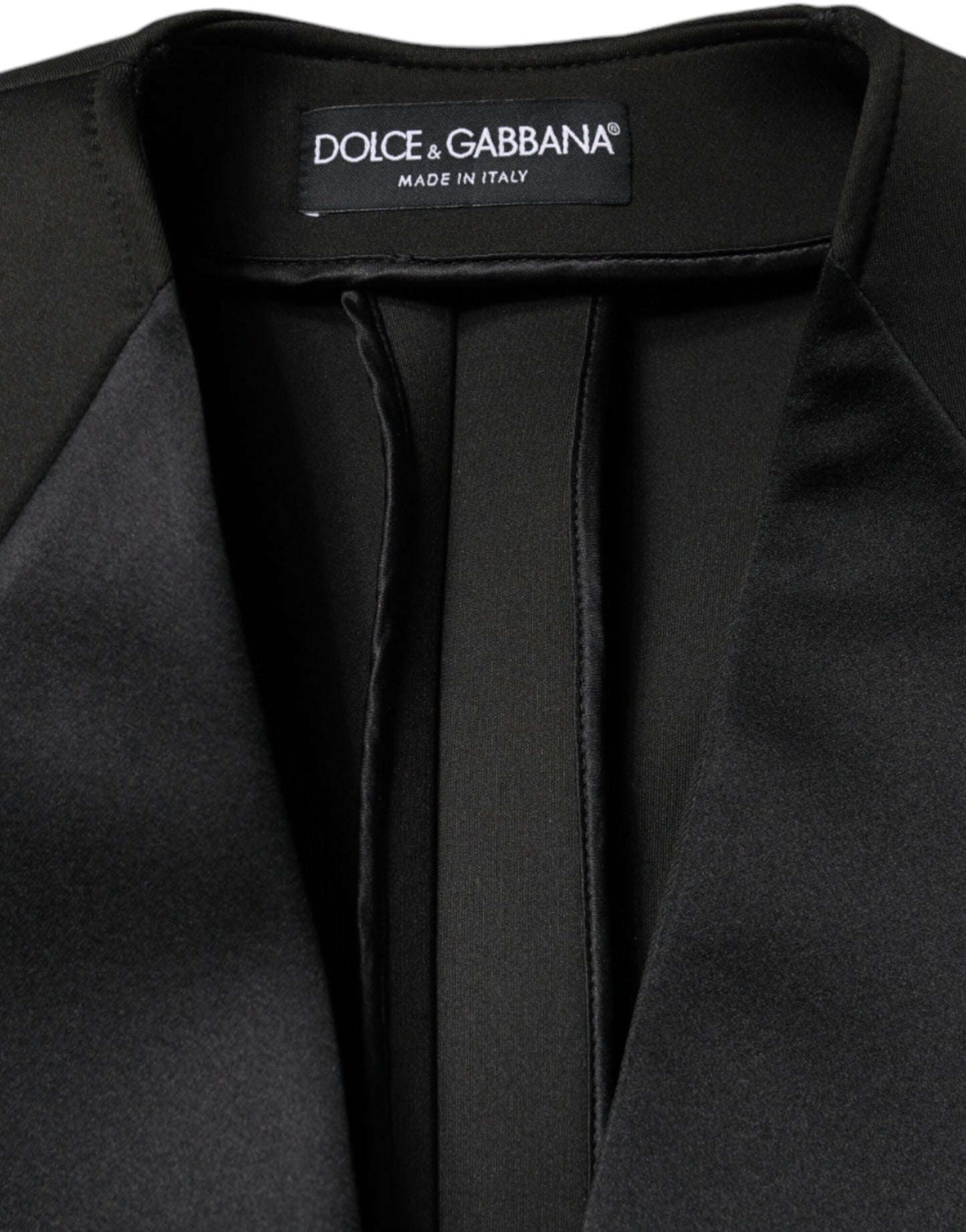 Dolce & Gabbana Veste manteau croisée en polyester noir