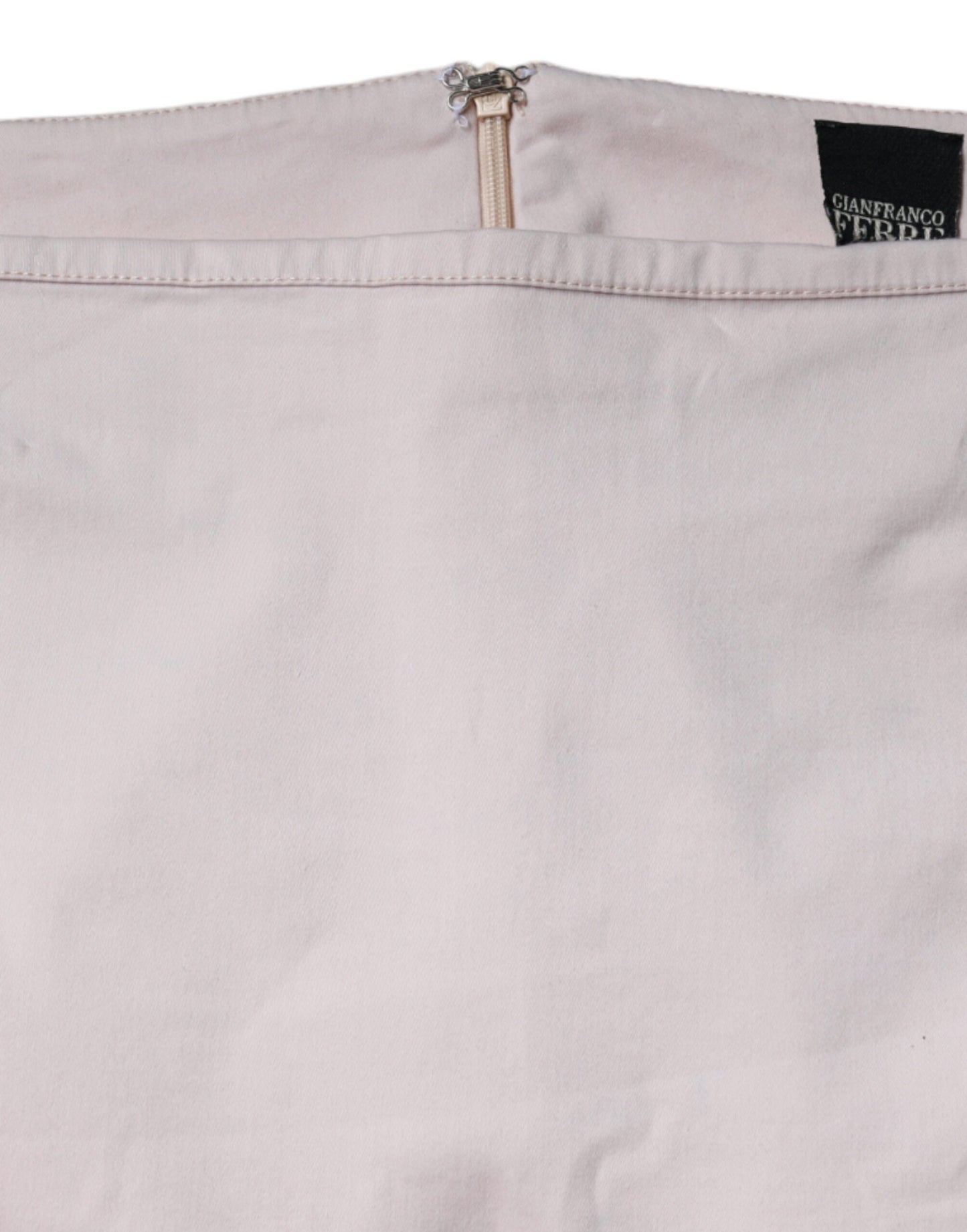 Jupe crayon taille moyenne en coton stretch beige GF Ferre